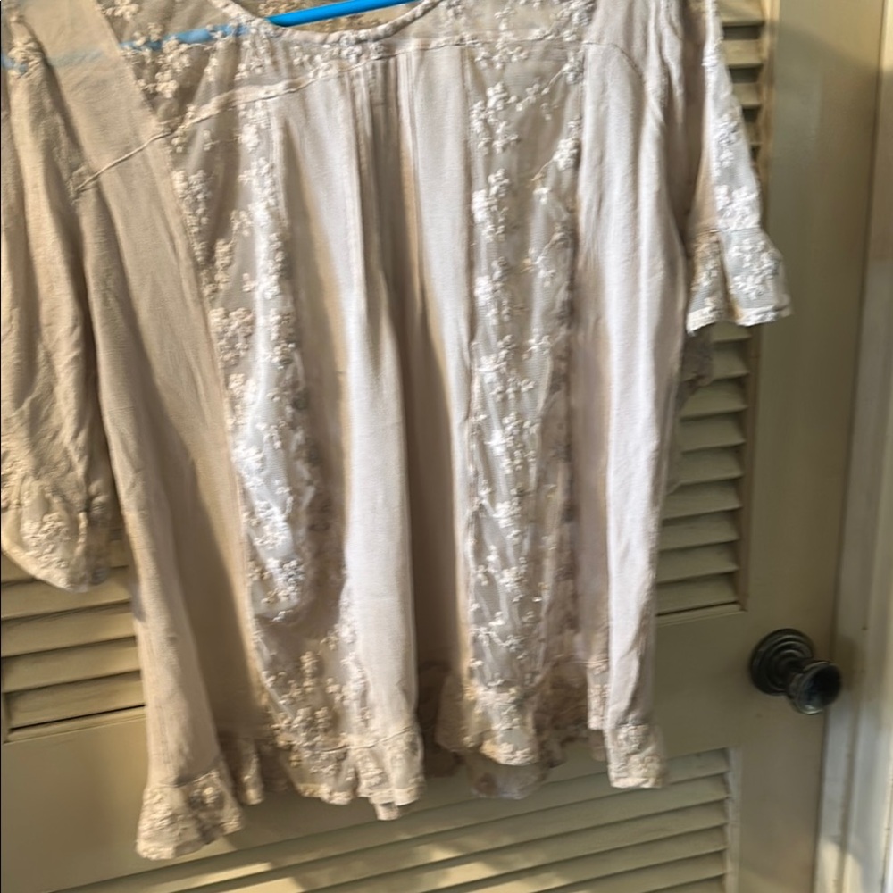 World Market beige Georgette top